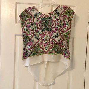 Anthropologie | Maeve Scarf Print Top Size 0